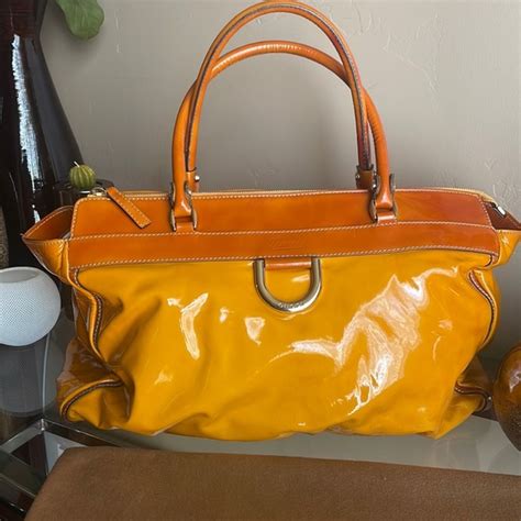 Gucci Yellow Patent Leather D Ring Large Hobo Bag